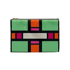 Rectangles Cross Cosmetic Bag (medium) by LalyLauraFLM