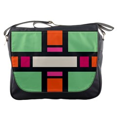 Rectangles Cross Messenger Bag by LalyLauraFLM