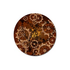 Steampunk In Rusty Metal Magnet 3  (round) by FantasyWorld7