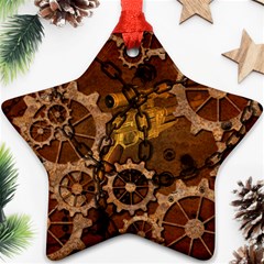 Steampunk In Rusty Metal Star Ornament (two Sides)  by FantasyWorld7