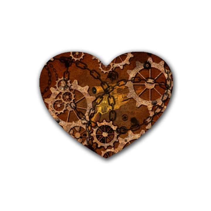 Steampunk In Rusty Metal Heart Coaster (4 pack) 