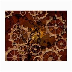 Steampunk In Rusty Metal Small Glasses Cloth (2-side) by FantasyWorld7