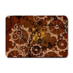 Steampunk In Rusty Metal Small Doormat  by FantasyWorld7