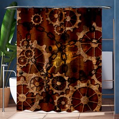 Steampunk In Rusty Metal Shower Curtain 60  X 72  (medium)  by FantasyWorld7