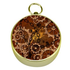 Steampunk In Rusty Metal Gold Compasses by FantasyWorld7