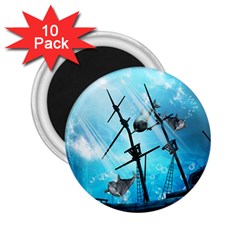 Underwater World With Shipwreck And Dolphin 2 25  Magnets (10 Pack)  by FantasyWorld7