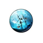 Underwater World With Shipwreck And Dolphin Hat Clip Ball Marker Front