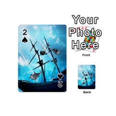 Underwater World With Shipwreck And Dolphin Playing Cards 54 (mini)  by FantasyWorld7