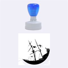 Underwater World With Shipwreck And Dolphin Rubber Round Stamps (medium) by FantasyWorld7