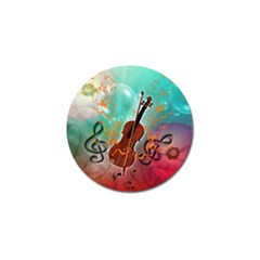 Violin With Violin Bow And Key Notes Golf Ball Marker (4 Pack) by FantasyWorld7