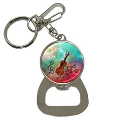 Violin With Violin Bow And Key Notes Bottle Opener Key Chains by FantasyWorld7