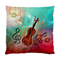 Violin With Violin Bow And Key Notes Standard Cushion Cases (two Sides)  by FantasyWorld7