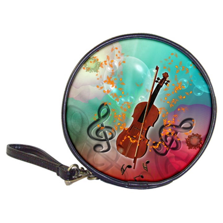 Violin With Violin Bow And Key Notes Classic 20-CD Wallets