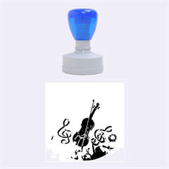 Violin With Violin Bow And Key Notes Rubber Round Stamps (medium) by FantasyWorld7