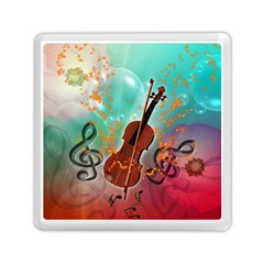 Violin With Violin Bow And Key Notes Memory Card Reader (square)  by FantasyWorld7