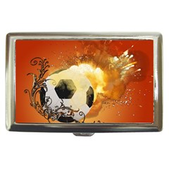 Soccer With Fire And Flame And Floral Elelements Cigarette Money Cases by FantasyWorld7