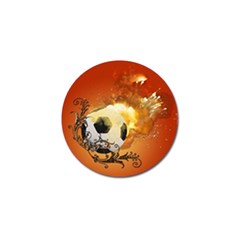 Soccer With Fire And Flame And Floral Elelements Golf Ball Marker (4 Pack) by FantasyWorld7