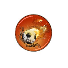 Soccer With Fire And Flame And Floral Elelements Hat Clip Ball Marker by FantasyWorld7