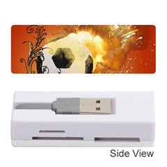 Soccer With Fire And Flame And Floral Elelements Memory Card Reader (stick)  by FantasyWorld7