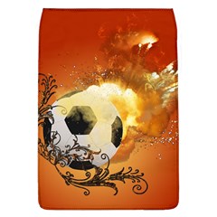 Soccer With Fire And Flame And Floral Elelements Flap Covers (l)  by FantasyWorld7