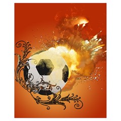 Soccer With Fire And Flame And Floral Elelements Drawstring Bag (small) by FantasyWorld7