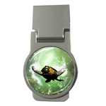 Beautiful Seaturtle With Bubbles Money Clips (Round) 