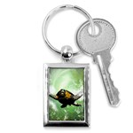 Beautiful Seaturtle With Bubbles Key Chains (Rectangle) 