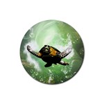 Beautiful Seaturtle With Bubbles Rubber Coaster (Round) 