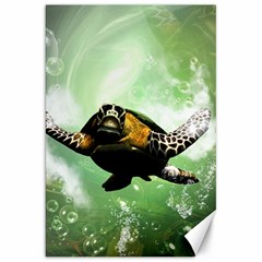 Beautiful Seaturtle With Bubbles Canvas 20  X 30   by FantasyWorld7