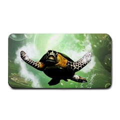 Beautiful Seaturtle With Bubbles Medium Bar Mats