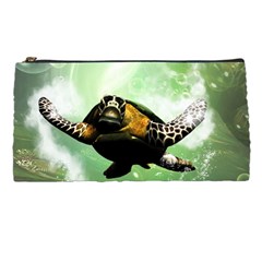 Beautiful Seaturtle With Bubbles Pencil Cases by FantasyWorld7