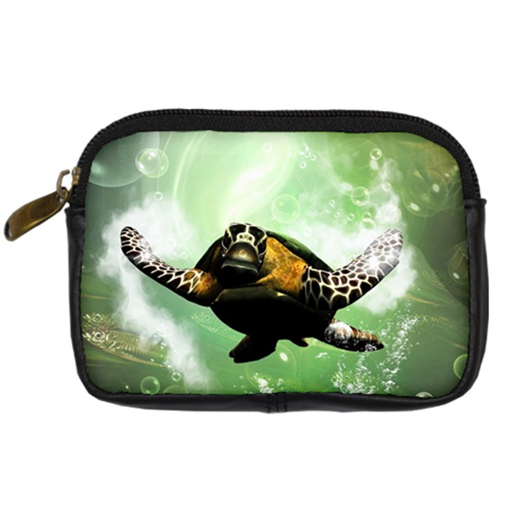 Beautiful Seaturtle With Bubbles Digital Camera Cases