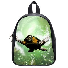 Beautiful Seaturtle With Bubbles School Bags (small)  by FantasyWorld7