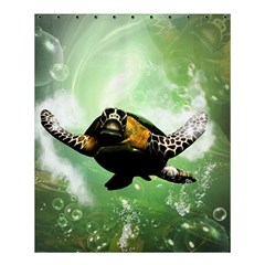 Beautiful Seaturtle With Bubbles Shower Curtain 60  X 72  (medium)  by FantasyWorld7