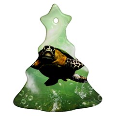 Beautiful Seaturtle With Bubbles Ornament (christmas Tree) by FantasyWorld7