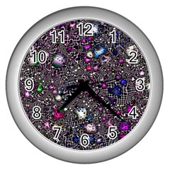 Sci Fi Fantasy Cosmos Pink Wall Clocks (silver) 