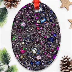 Sci Fi Fantasy Cosmos Pink Oval Ornament (two Sides)