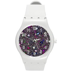 Sci Fi Fantasy Cosmos Pink Round Plastic Sport Watch (m) by ImpressiveMoments