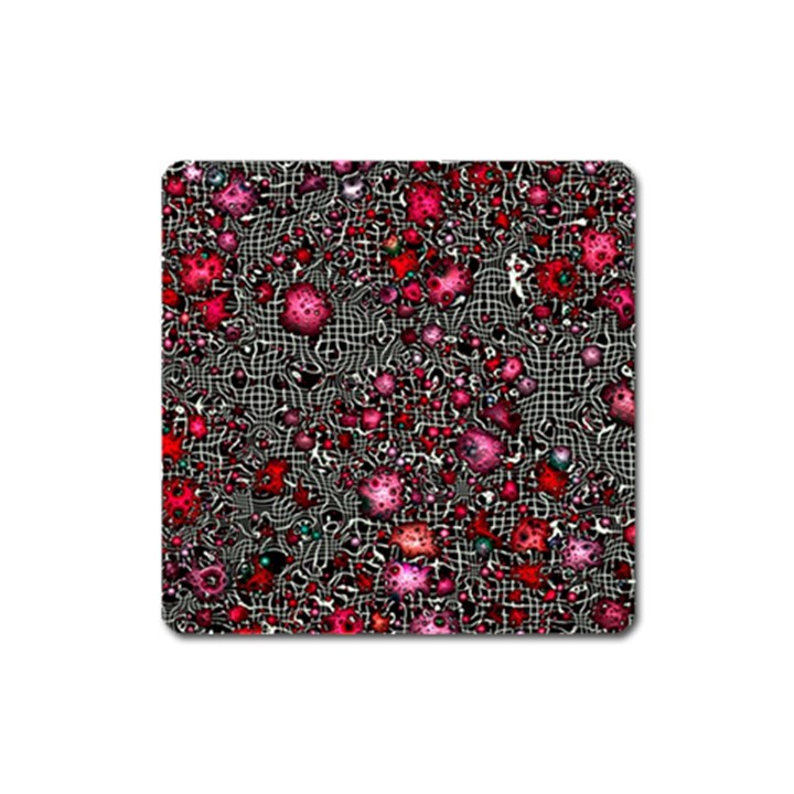 Sci Fi Fantasy Cosmos Red  Square Magnet