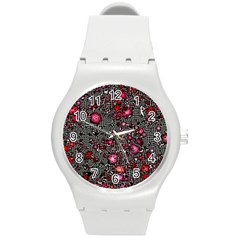 Sci Fi Fantasy Cosmos Red  Round Plastic Sport Watch (m) by ImpressiveMoments