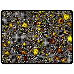 Sci Fi Fantasy Cosmos Yellow Fleece Blanket (large)  by ImpressiveMoments