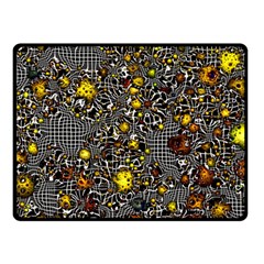 Sci Fi Fantasy Cosmos Yellow Double Sided Fleece Blanket (small) 