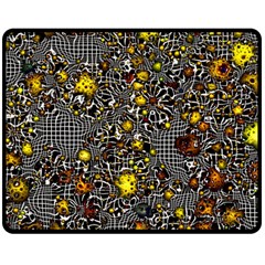 Sci Fi Fantasy Cosmos Yellow Double Sided Fleece Blanket (medium)  by ImpressiveMoments