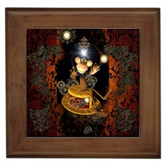 Steampunk, Funny Monkey With Clocks And Gears Framed Tiles by FantasyWorld7