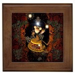 Steampunk, Funny Monkey With Clocks And Gears Framed Tiles Front