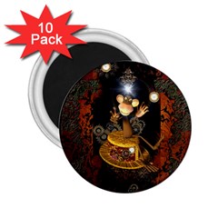 Steampunk, Funny Monkey With Clocks And Gears 2 25  Magnets (10 Pack)  by FantasyWorld7