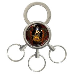 Steampunk, Funny Monkey With Clocks And Gears 3-ring Key Chains by FantasyWorld7