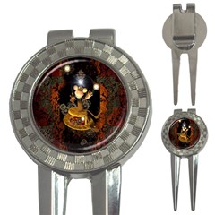 Steampunk, Funny Monkey With Clocks And Gears 3-in-1 Golf Divots by FantasyWorld7