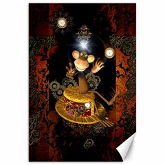 Steampunk, Funny Monkey With Clocks And Gears Canvas 20  X 30   by FantasyWorld7