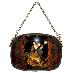 Steampunk, Funny Monkey With Clocks And Gears Chain Purses (one Side)  by FantasyWorld7